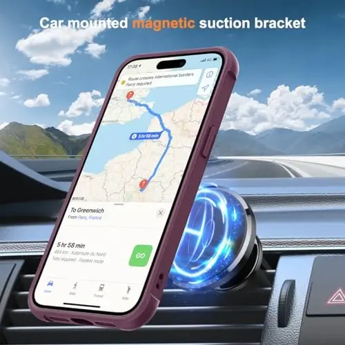 SKYLMW Compatible with iPhone 14 Pro Case with Invisible Magnetic O-Ring Stand Military-Grade Translucent Case for iPhone 14 Pro 6.1