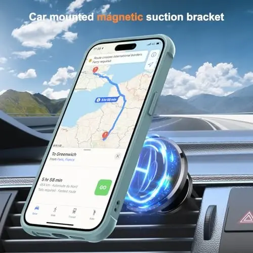 SKYLMW Compatible with iPhone 14 Pro Case with Invisible Magnetic O-Ring Stand Military-Grade Translucent Case for iPhone 14 Pro 6.1