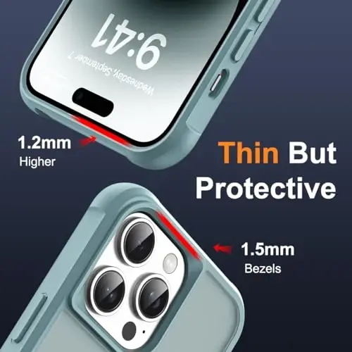 SKYLMW Compatible with iPhone 14 Pro Case with Invisible Magnetic O-Ring Stand Military-Grade Translucent Case for iPhone 14 Pro 6.1