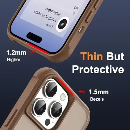 SKYLMW Compatible with iPhone 14 Pro Case with Invisible Magnetic O-Ring Stand Military-Grade Translucent Case for iPhone 14 Pro 6.1