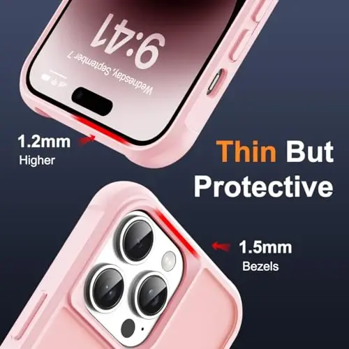SKYLMW iPhone 14 Pro Max uchun mos keladigan, ko'rinmas magnit O-Ring stendiga ega harbiy darajadagi yarim shaffof g'ilof iPhone 14 ProMax 6.7