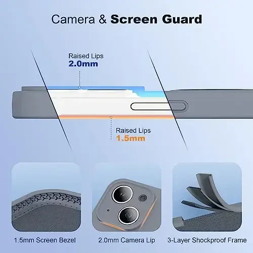SKYLMW iPhone 14 uchun magnitli ko'rinmas stendga ega g'ilof, Mag-Safe bilan mos, harbiy standartda tushishga sinovdan o'tgan zarbaga chidamli silikon telefon g'iloflari ayollar va erkaklar uchun 6.1