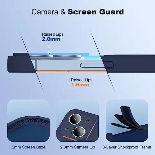 SKYLMW Designed for iPhone 15 Case with Magnetic Invisible Stand Compatible with Mag-Safe Military Drop Tested Shockproof Silicone Phone Case for Women Men 6.1'', Dark Blue - 4