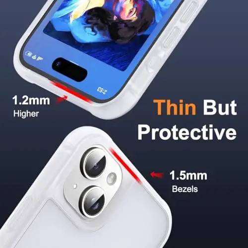 SKYLMW Compatible with iPhone 15 Case with Invisible Magnetic O-Ring Stand Military-Grade Phone Case for iPhone 15 6.1