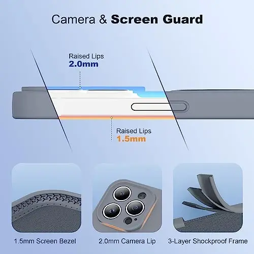 SKYLMW Designed for iPhone 15 Pro Max Case with Magnetic Invisible Stand Compatible with Mag-Safe Military Drop Tested Shockproof Silicone Phone Cases for Women Men 6.7'', Grey - 4