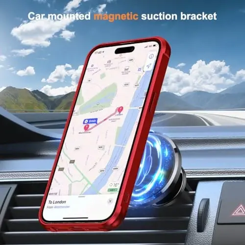SKYLMW Compatible with iPhone 15 Pro Max Case with Invisible Magnetic O-Ring Stand Military-Grade Case for iPhone 15 ProMax 6.7