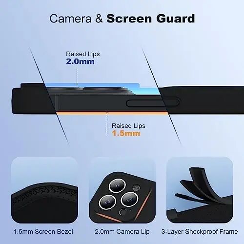 SKYLMW iPhone 15 Pro Max uchun magnitli ko'rinmas stendga ega, Mag-Safe bilan mos keladigan, harbiy standartlarga javob beradigan, zarbaga chidamli silikon telefon g'iloflari ayollar va erkaklar uchun 6.7'', Qora - 4