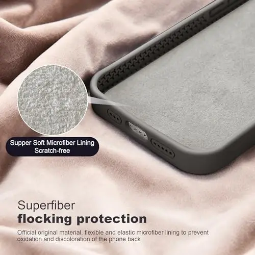 SKYLMW iPhone 15 uchun magnitli ko'rinmas stendga ega g'ilof, MagSafe bilan mos, harbiy standartlarga mos tushishga chidamli, zarbga bardoshli suyuq silikon iPhone 15 ayollar va erkaklar uchun telefon g'iloflari 6.1'' 2023, L-Grey - 5