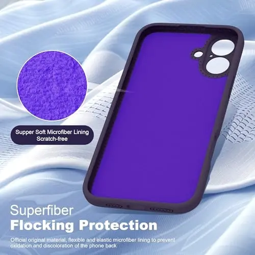 SKYLMW Designed for iPhone 16 Case with Magnetic Invisible Stand Compatible with Mag-Safe Military Drop Tested Shockproof Silicone Phone Cases for Women Men 6.1'', Purple - 5