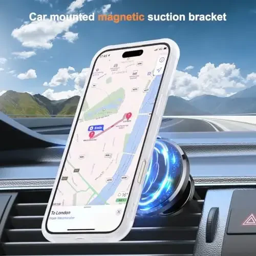 SKYLMW Compatible with iPhone 16 Plus Case with Invisible Magnetic O-Ring Stand Military-Grade Phone Case for iPhone 16 Plus 6.7