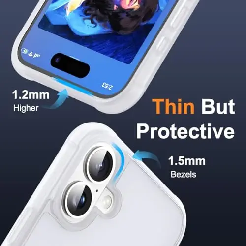 SKYLMW Compatible with iPhone 16 Plus Case with Invisible Magnetic O-Ring Stand Military-Grade Phone Case for iPhone 16 Plus 6.7