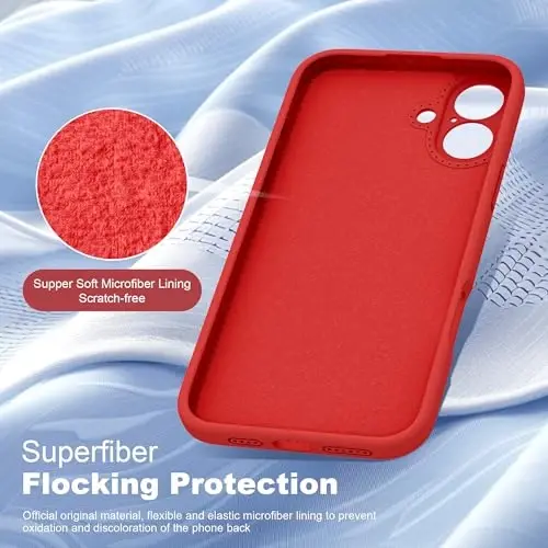 SKYLMW iPhone 16 Plus uchun mo'ljallangan, magnitli ko'rinmas stendli g'ilof, Mag-Safe bilan mos, harbiy darajada sinovdan o'tgan, zarbaga chidamli silikon, ayollar va erkaklar uchun 6.7 dyuymli telefon g'ilofi, Qizil - 5