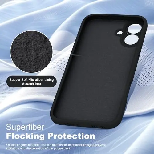 SKYLMW iPhone 16 Plus uchun moʻljallangan magnitli koʻrinmas stendli gʻilof Mag-Safe bilan mos keladi Harbiy sinovdan oʻtgan zarbaga chidamli silikon telefon gʻiloflari ayollar va erkaklar uchun 6,7 dyuym, qora - 5