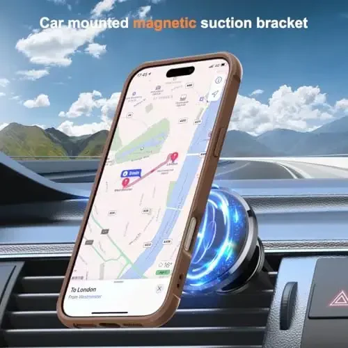 SKYLMW Compatible with iPhone 16 Pro Case with Invisible Magnetic O-Ring Stand Military-Grade Translucent Case for iPhone 16 Pro 6.3