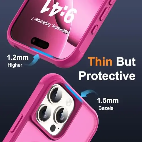SKYLMW Compatible with iPhone 16 Pro Case with Invisible Magnetic O-Ring Stand Military-Grade Translucent Case for iPhone 16 Pro 6.3