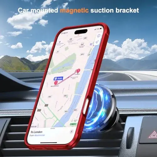 SKYLMW Compatible with iPhone 16 Pro Max Case with Invisible Magnetic O-Ring Stand Military-Grade Case for iPhone 16 ProMax 6.9