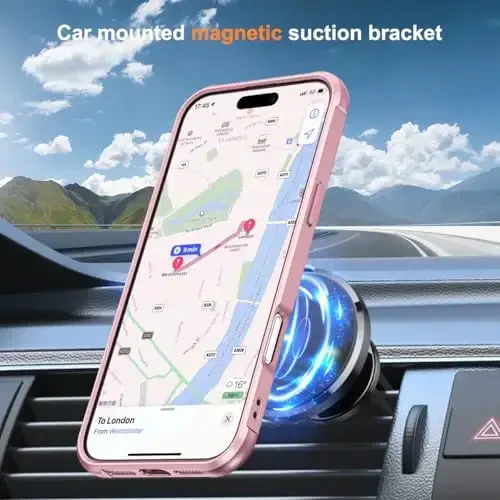 SKYLMW iPhone 16 Pro Max uchun g‘ilof, ko‘rinmas magnit O-Ring stendli, harbiy standartdagi iPhone 16 ProMax 6.9