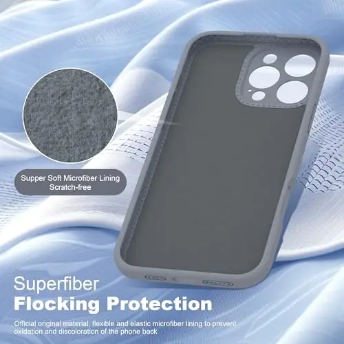 SKYLMW iPhone 16 Pro Max uchun magnitli ko'rinmas stendga ega, Mag-Safe bilan mos keluvchi, harbiy darajada tushishga chidamli, zarbaga bardoshli silikon telefon qutilari ayollar va erkaklar uchun 6.9'', kulrang - 5