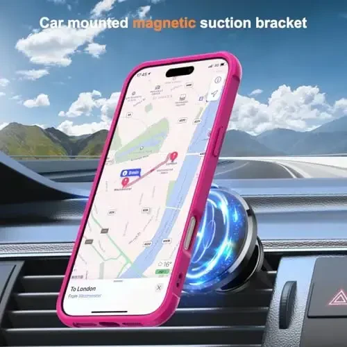 SKYLMW iPhone 16 Pro Max uchun mos keladigan ko'rinmas magnit O-Ring stendli harbiy darajadagi yarim shaffof g'ilof iPhone 16 ProMax 6.9