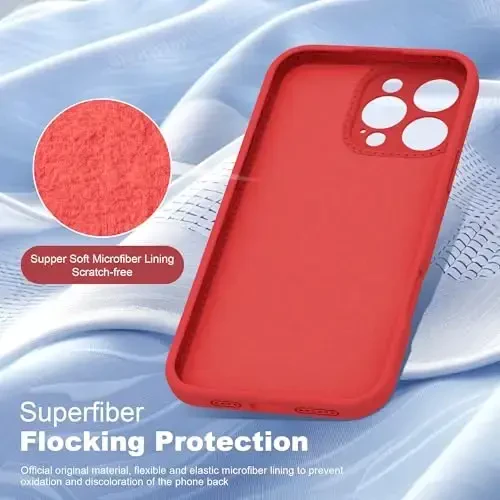 SKYLMW iPhone 16 Pro uchun magnitli ko'rinmas stendga ega g'ilof, Mag-Safe bilan mos, harbiy sinovdan o'tgan zarbaga chidamli silikon telefon g'iloflari ayollar va erkaklar uchun 6,3'', Qizil - 5