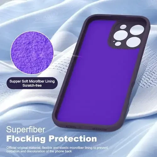 SKYLMW iPhone 16 Pro uchun mo'ljallangan g'ilof, Mag-Safe bilan mos, harbiycha sinovdan o'tgan zarbga chidamli silikon iPhone 16 Pro telefon g'iloflari ayollar va erkaklar uchun 6,3'', binafsha - 5