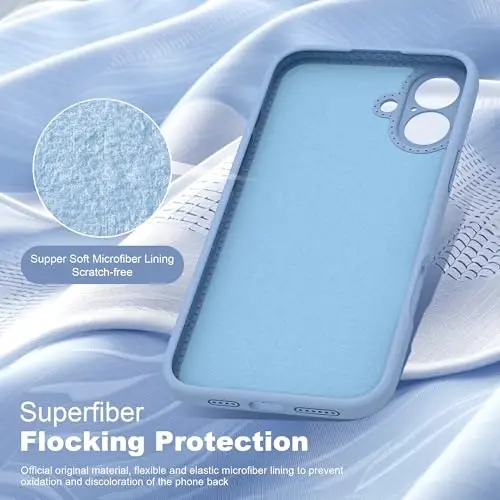 SKYLMW iPhone 16 uchun mo'ljallangan g'ilof, magnitli ko'rinmas stend bilan Mag-Safe bilan mos keladi, harbiy sinovdan o'tgan zarbaga chidamli silikon telefon g'iloflari ayollar va erkaklar uchun 6.1'', ko'k - 5