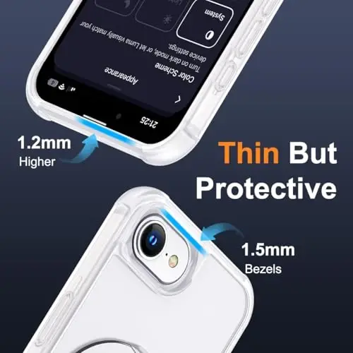 SKYLMW iPhone 16E bilan mos keluvchi, ko'rinmas magnit O-Ring stendli, harbiy darajadagi telefon qutisi iPhone 16E 6.1