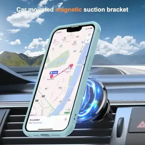 SKYLMW iPhone 16E bilan mos keluvchi, ko'rinmas magnit O-Ring stendli, harbiy darajadagi yarim shaffof g'ilof iPhone 16E 6.1