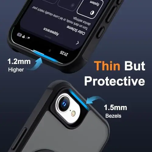SKYLMW Compatible with iPhone 16E Case with Invisible Magnetic O-Ring Stand Military-Grade Translucent Case for iPhone 16E 6.1
