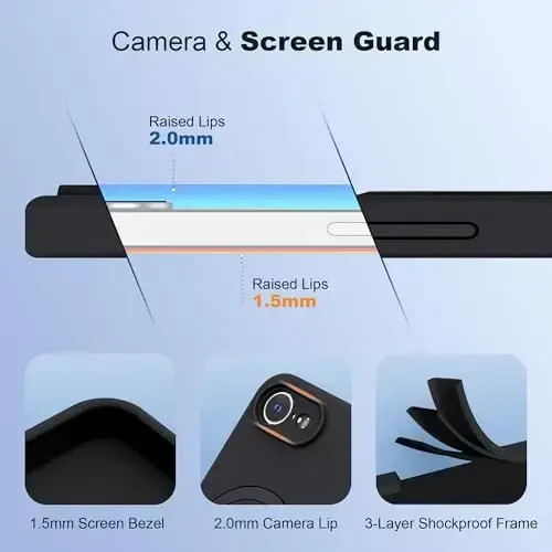 SKYLMW iPhone 16e uchun mo'ljallangan g'ilof, magnitli ko'rinmas stend bilan, Mag-Safe bilan mos keladi, harbiy standartda tushishga chidamli, zarbaga bardoshli silikon telefon g'iloflari ayollar va erkaklar uchun 6.1'', qora - 4