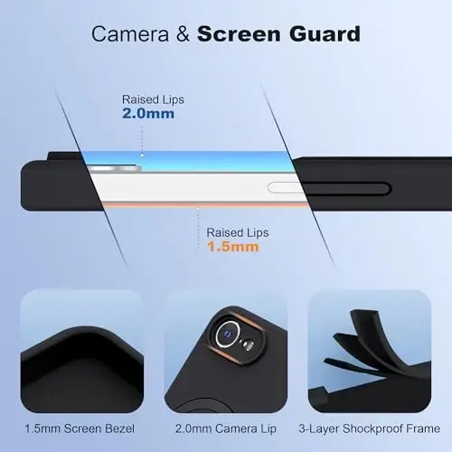 SKYLMW iPhone 16e uchun mo'ljallangan g'ilof, magnitli ko'rinmas stend bilan, Mag-Safe bilan mos keladi, harbiy standartda tushishga chidamli, zarbaga bardoshli silikon telefon g'iloflari ayollar va erkaklar uchun 6.1'', qora - 4