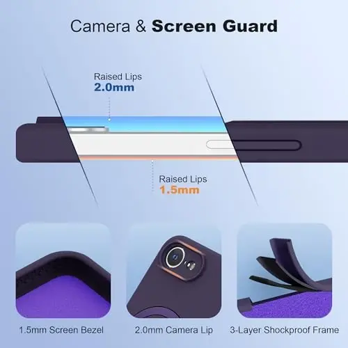 SKYLMW iPhone 16e uchun moʻljallangan magnitli koʻrinmas stendli gʻilof Mag-Safe bilan mos keladi Harbiy darajadagi zarbaga chidamli silikon ayollar va erkaklar uchun telefon gʻiloflari 6,1 dyuym, binafsha - 4