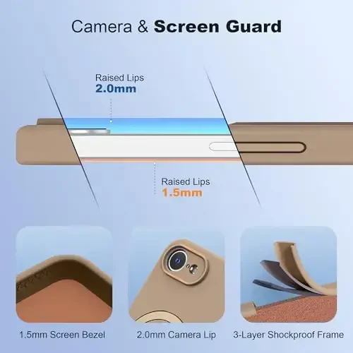 SKYLMW iPhone 16e uchun moʻljallangan magnitli koʻrinmas stendli gʻilof Mag-Safe bilan mos keladi Harbiy sinovdan oʻtgan zarbaga chidamli silikon telefon gʻiloflari ayollar erkaklar uchun 6.1'', jigarrang - 4