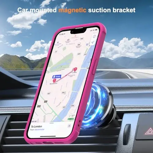 SKYLMW iPhone 16E uchun mos keladigan, ko'rinmas magnit O-Ring stendiga ega harbiy standartdagi yarim shaffof g'ilof iPhone 16E 6.1