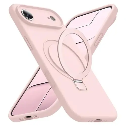 SKYLMW iPhone 17 Air bilan mos keladi, magnit ko'rinmas stend bilan Mag-Safe harbiy tomchisi bilan sinovdan o'tgan zarbaga chidamli silikon iPhone 17 Air ayollar va erkaklar uchun telefon g'iloflari 6.6
