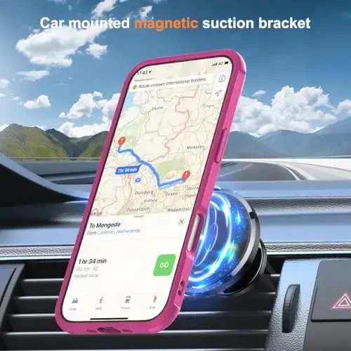 SKYLMW iPhone 17 Air Case bilan mos keladi, Ko'rinmas Magnit O-Ring Stend bilan Harbiy Standartdagi yarim shaffof telefon qutisi iPhone 17 Air 6.5