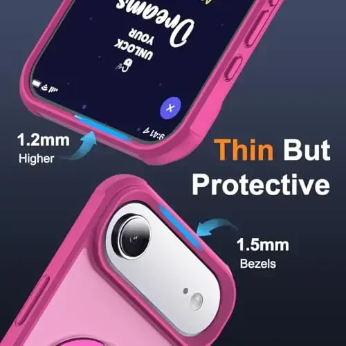 SKYLMW iPhone 17 Air Case bilan mos keladi, Ko'rinmas Magnit O-Ring Stend bilan Harbiy Standartdagi yarim shaffof telefon qutisi iPhone 17 Air 6.5