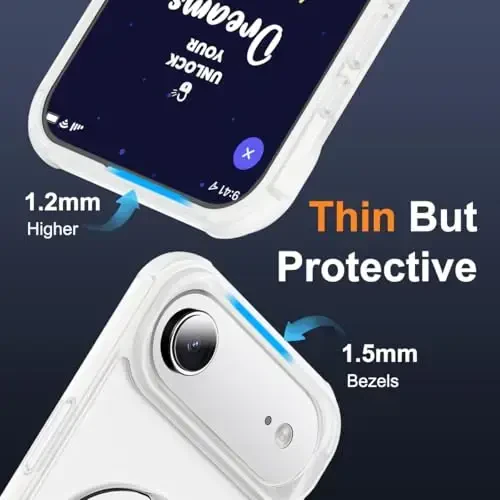 SKYLMW Compatible with iPhone 17 Air Case with Invisible Magnetic O-Ring Stand Military-Grade Phone Case for iPhone 17 Air 6.5