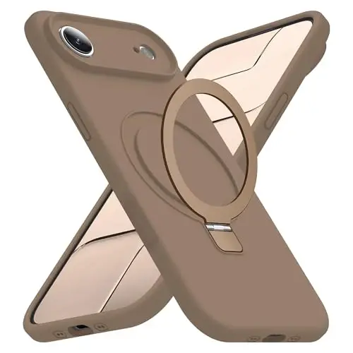 SKYLMW Compatible with iPhone 17 Air Case with Magnetic Invisible Stand Compatible with Mag-Safe Military Drop Tested Shockproof Silicone iPhone 17 Air Phone Cases for Women Men 6.6