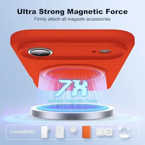 SKYLMW Compatible with iPhone 17 Air Case with Magnetic Invisible Stand Compatible with Mag-Safe Military Drop Tested Shockproof Silicone iPhone 17 Air Phone Cases for Women Men 6.6