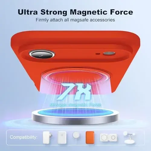 SKYLMW Compatible with iPhone 17 Air Case with Magnetic Invisible Stand Compatible with Mag-Safe Military Drop Tested Shockproof Silicone iPhone 17 Air Phone Cases for Women Men 6.6