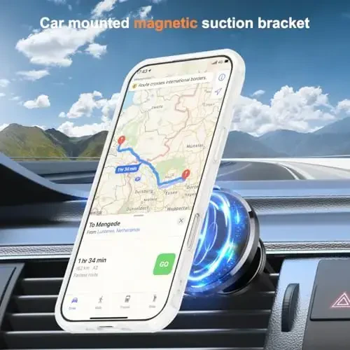 SKYLMW iPhone 17 Air uchun g‘ilof, ko‘rinmas magnitli O-ring stend bilan, harbiy standartdagi telefon g‘ilofi iPhone 17 Air 6.5