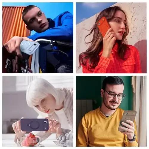 SKYLMW iPhone 17 Air uchun g‘ilof, magnitli ko‘rinmas tirgak, Mag-Safe harbiy sinovdan o‘tgan zarbga chidamli silikon iPhone 17 Air ayollar va erkaklar uchun telefon g‘iloflari 6.6