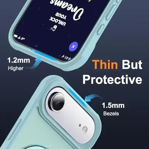 SKYLMW iPhone 17 Air uchun mos keladigan ko'rinmas magnit O-Ring stendiga ega harbiy standartdagi yarim shaffof telefon qutisi iPhone 17 Air 6.5