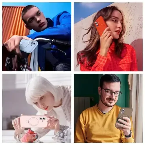 SKYLMW iPhone 17 bilan mos keladigan Magnit Ko'rinmas Stend bilan Mag-Safe Harbiy Tomchi Sinovdan O'tgan Zarbadan Himoya Silikon iPhone 17 Ayollar va Erkaklar uchun Telefon Qutilari 6.3