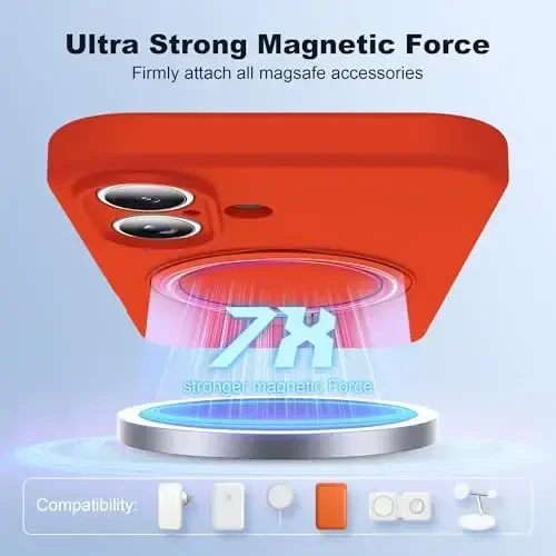 SKYLMW Compatible with iPhone 17 Case with Magnetic Invisible Stand Compatible with Mag-Safe Military Drop Tested Shockproof Silicone iPhone 17 Phone Cases for Women Men 6.3