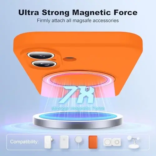 SKYLMW Compatible with iPhone 17 Case with Magnetic Invisible Stand Compatible with Mag-Safe Military Drop Tested Shockproof Silicone iPhone 17 Phone Cases for Women Men 6.3