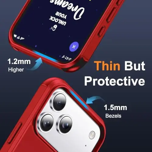 SKYLMW Compatible with iPhone 17 Pro Case with Invisible Magnetic O-Ring Stand Military-Grade Phone Case for iPhone 17 Pro 6.3
