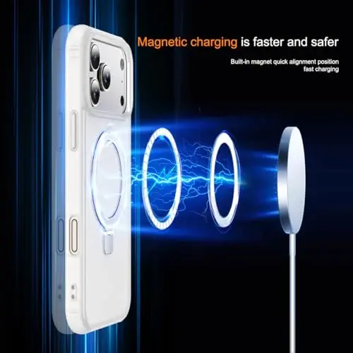 SKYLMW Compatible with iPhone 17 Pro Case with Invisible Magnetic O-Ring Stand Military-Grade Phone Case for iPhone 17 Pro 6.3