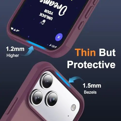 SKYLMW Compatible with iPhone 17 Pro Case with Invisible Magnetic O-Ring Stand Military-Grade Translucent Phone Case for iPhone 17 Pro 6.3